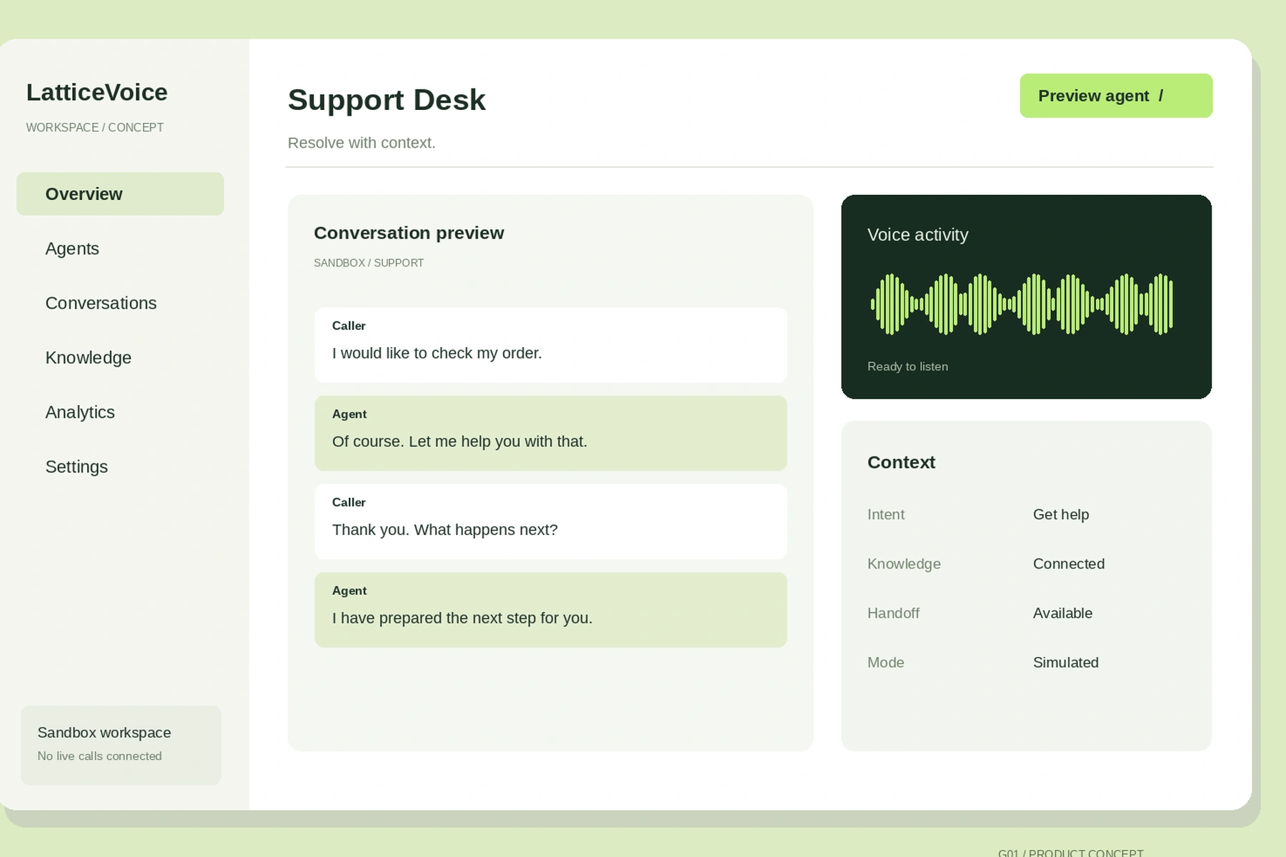 Support Desk의 대화·맥락 인터페이스 3